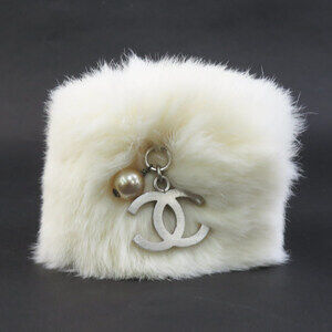 CHANEL White Logo Charm Bracelet